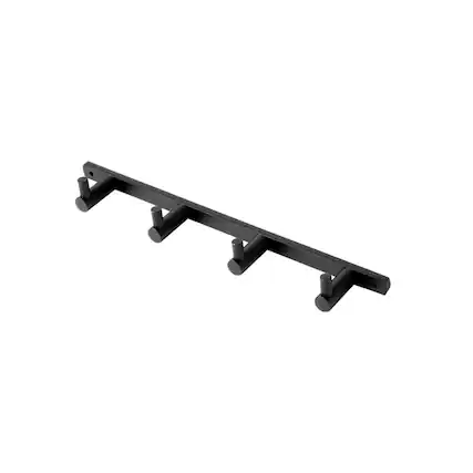 Front. Alfi - Black Matte Wall Mounted 4 Prong Robe / Towel Hook - Black.