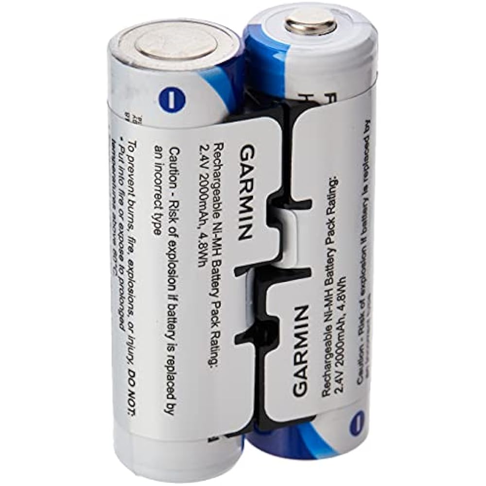 To prevent burns, fire, prolonged explosions, or injury, do not put temperatures into fire. Do not use an incorrect type of battery. Caution: Risk of explosion if battery is replaced by 2.4V 2000mAh, Rechargeable 4.8Wh Ni-MH Battery Pack Rating: GARMIN Rechargeable Ni-MH Battery Pack Rating: 2.4V 2000mAh 4.8Wh