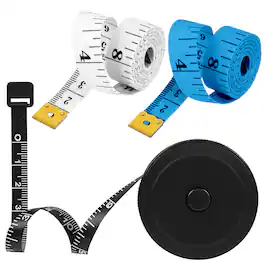 Garnen - 3x Body Measuring Tape Body Tape Measure, 60" Flexible & Retractable Measuring Tape for Body Measurements Sewing Fabric - White|Blue|Black
