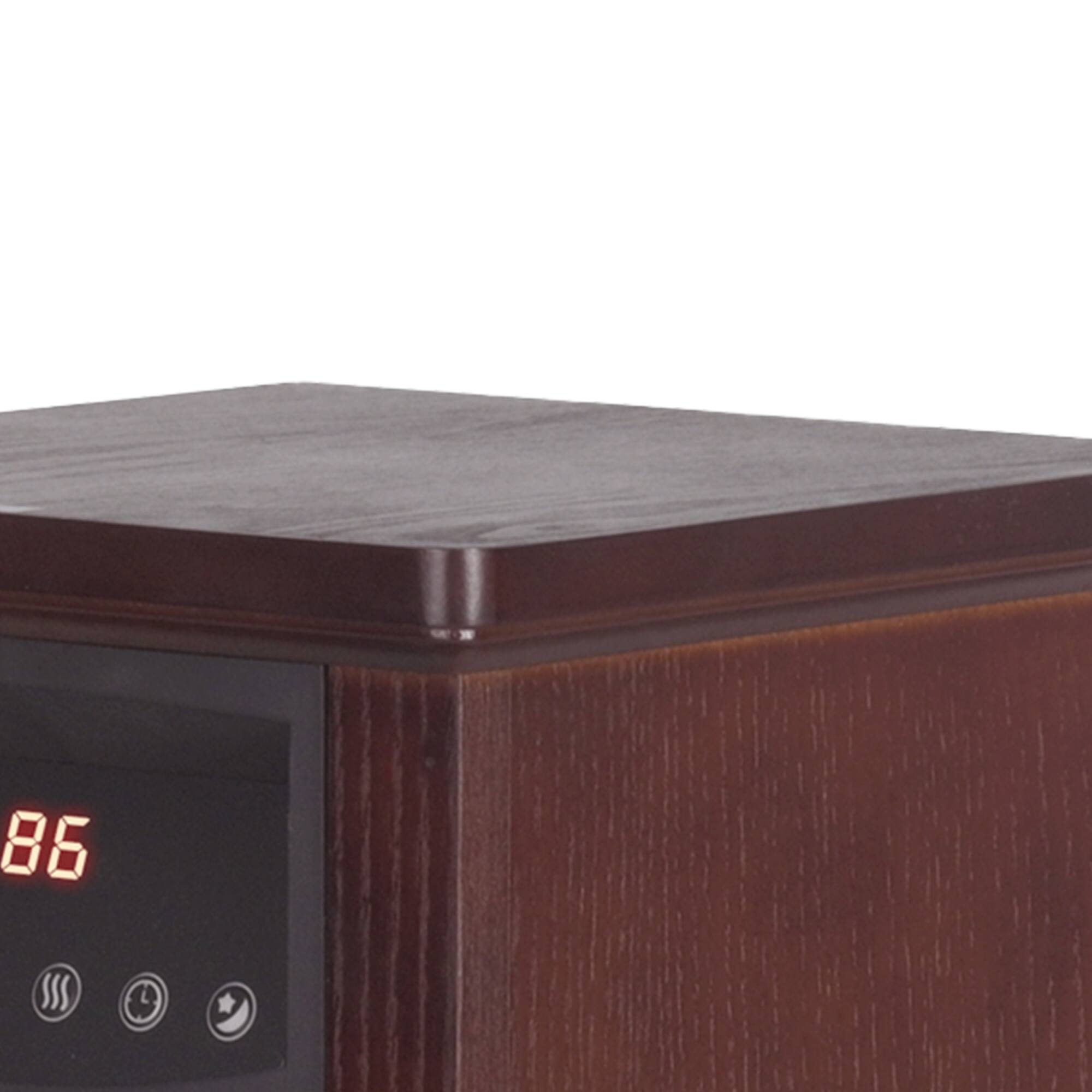 Alt View 6. Vaczon - 1500W Quartz Infrared Tower Heater with Remote Control ECO Mode 3 Heat Settings, Overheat Protection for Indoor Home Use - Dark Walnut.