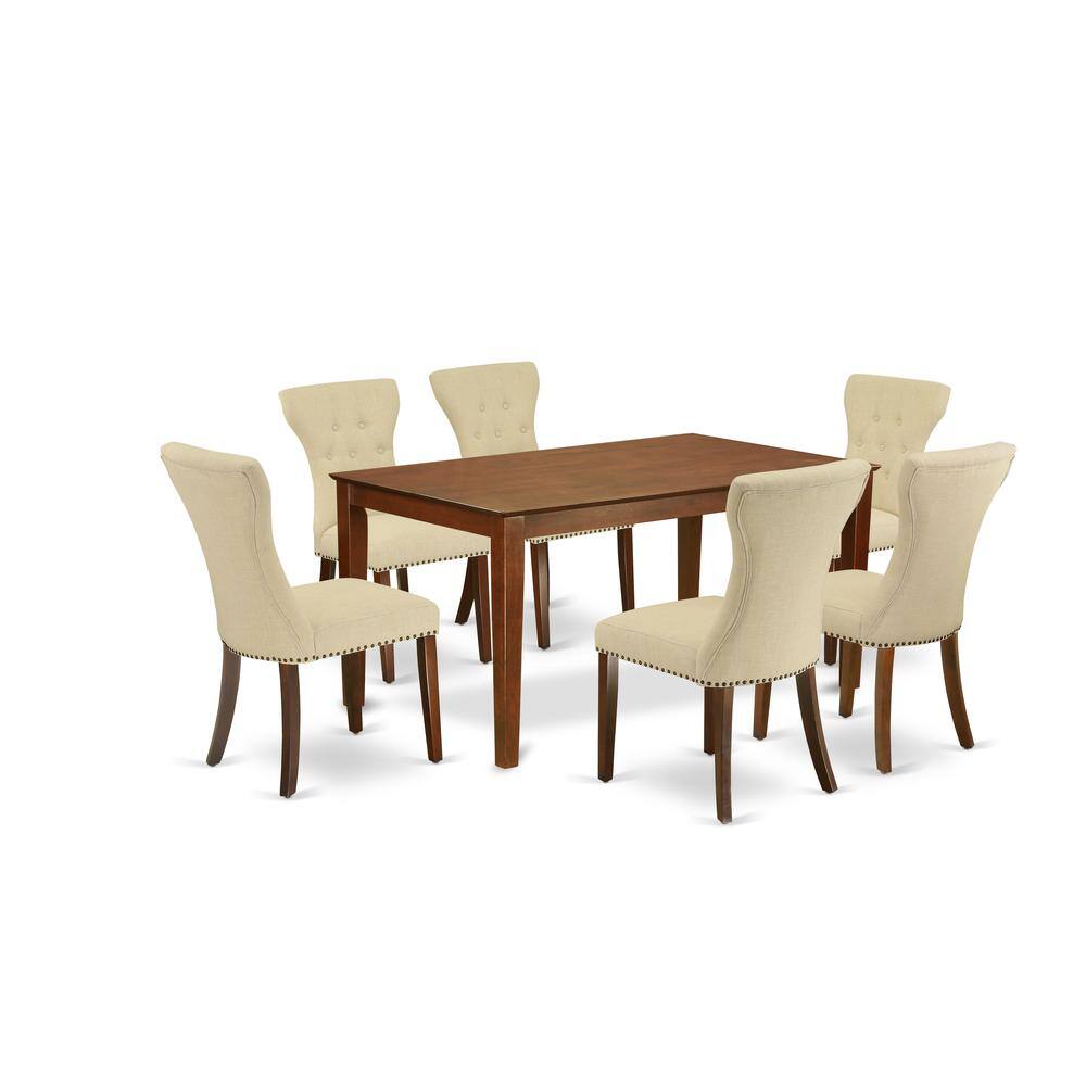 Back. East West Furniture - Dining Room Set Mahogany - Brown.