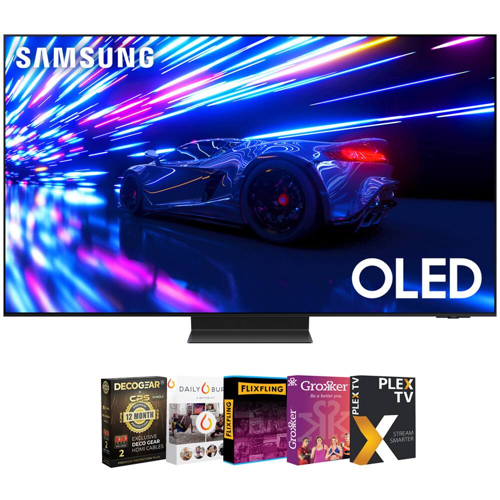 SAMSUNG OLED

- DECOGEAR
- Groxker TV
- PLEX TV
- DAILY BUG
- FLIXFLING
- 12 MONTH
- EXCLUSIVE DECO CABLES
- Groxker X
- STREAM SMARTER