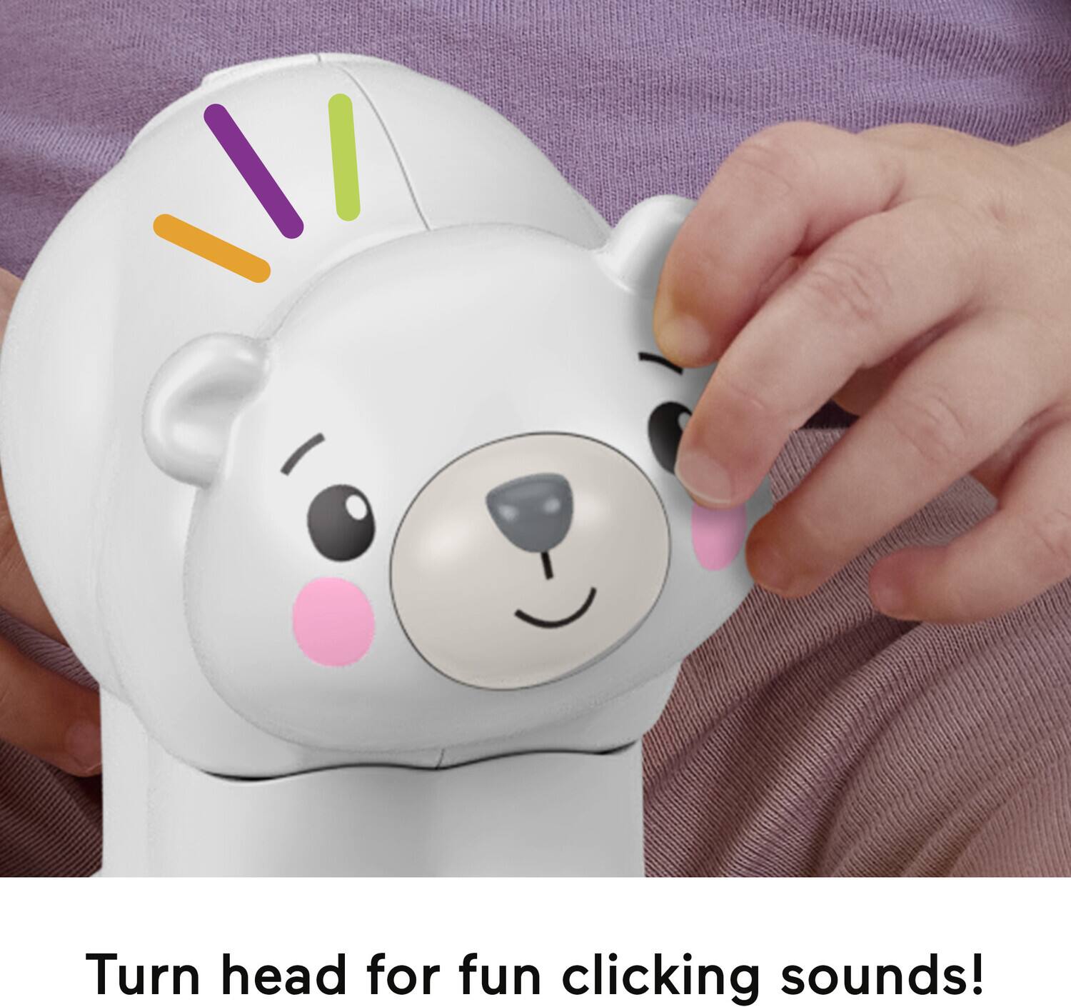 Turn head for fun clicking sounds!