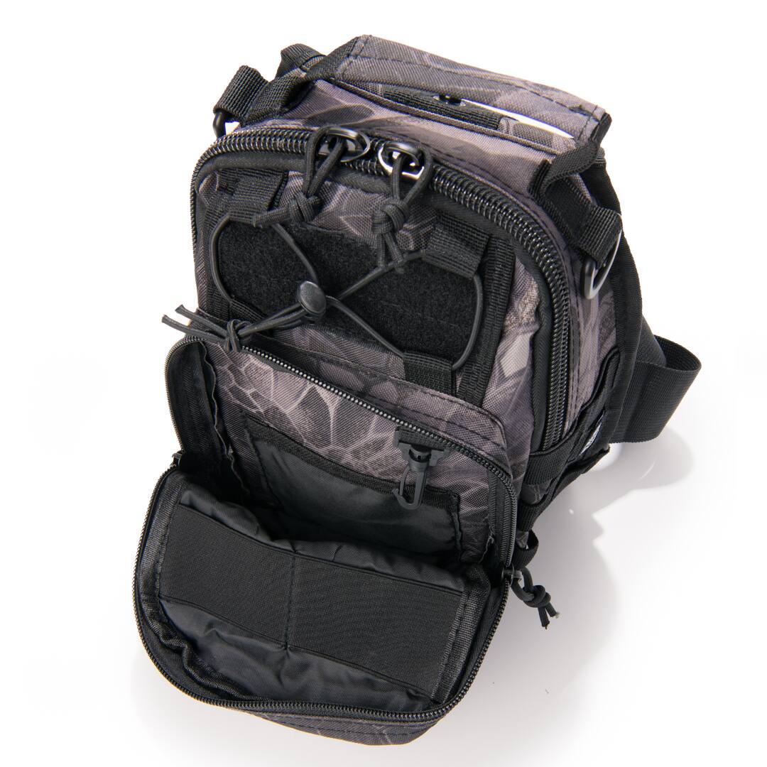 Alt View 1. Rattlesnake Tactical - Rattlesnake Tactical Sling Pack with Pistol Retention System, Black Camo - Black Python.