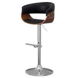 Simpli Home - Sheldon Mid Century Modern 34 inch Adjustable Swivel Bar Stool Vegan Faux Leather - Black