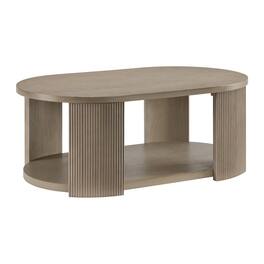 ROME + OAK - Euclid Coffee Table, Rustic Wood Living Room Centerpiece, Beige - Rustic Beige