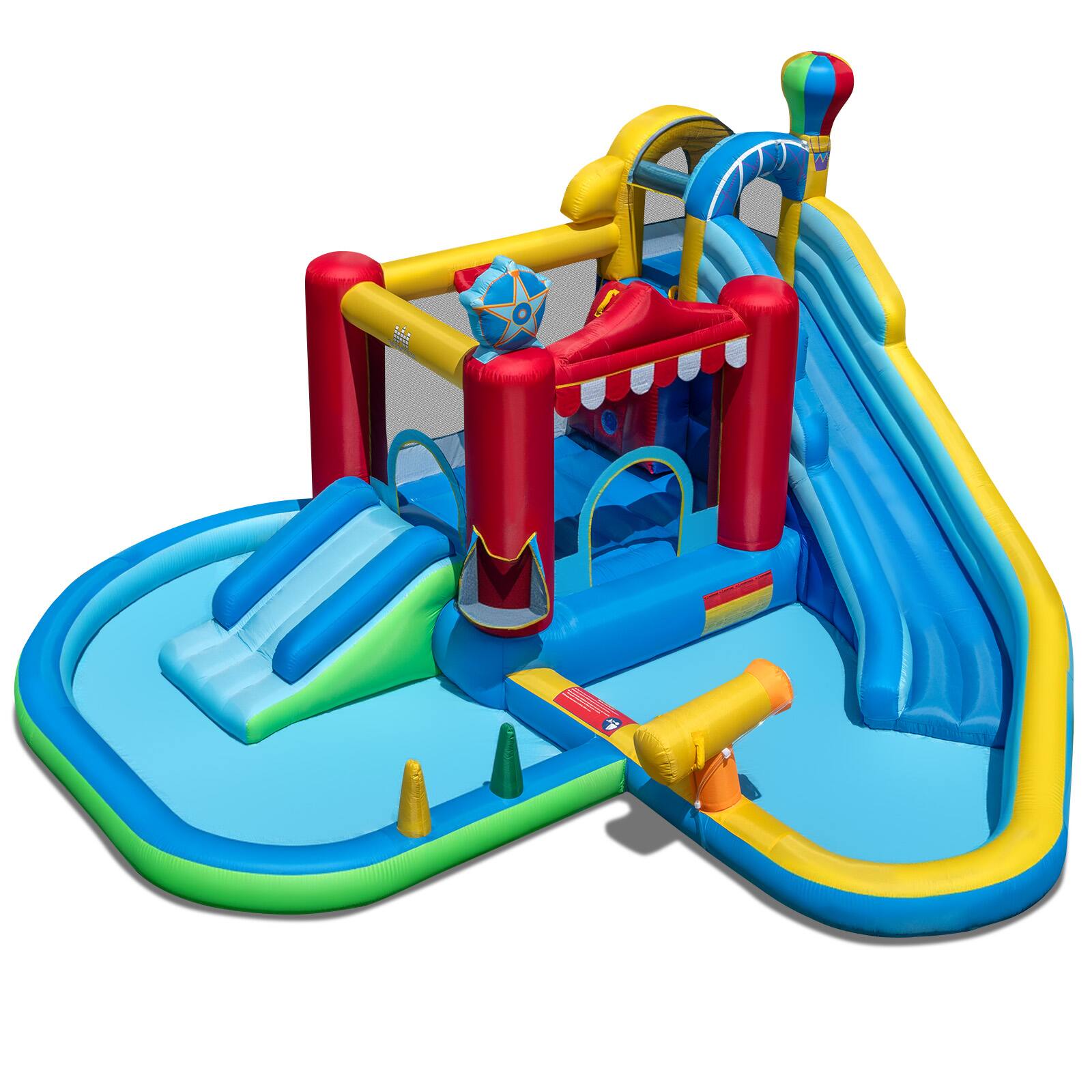 Alt View 9. Gymax - Gymax Inflatable Water Park w/Splash Pool Water Cannon Basketball Rim Climbing Wall - Multicolor.