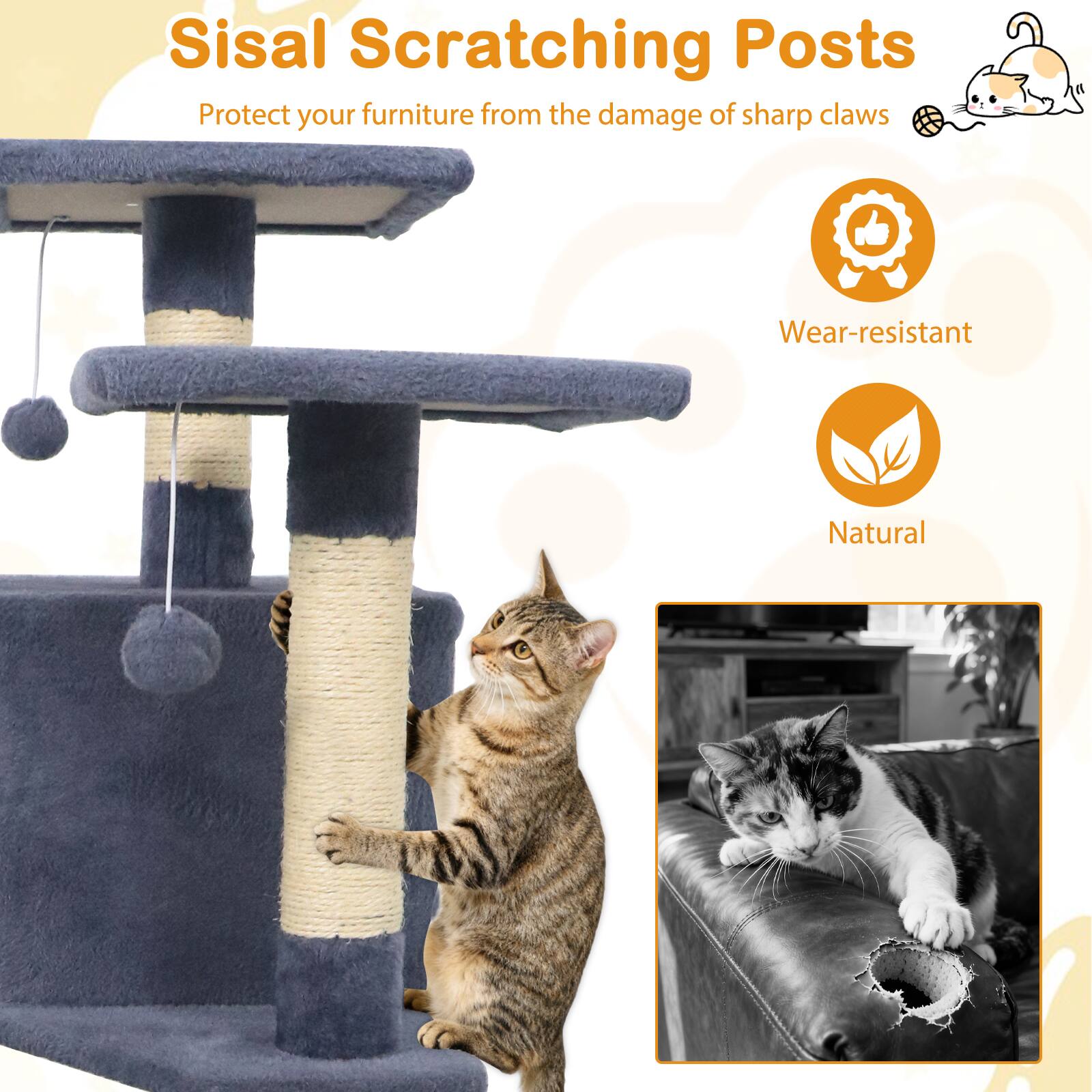 Sisal Scratching Posts  
Protect your furniture from the damage of sharp claws  

- Wear-resistant  
- Natural