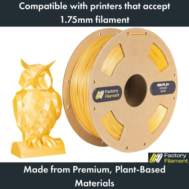 Compatible with printers that accept 1.75mm filament

Factory Filament SilkPLA 200/220 5560

Made from Premium, Plant-Based Materials