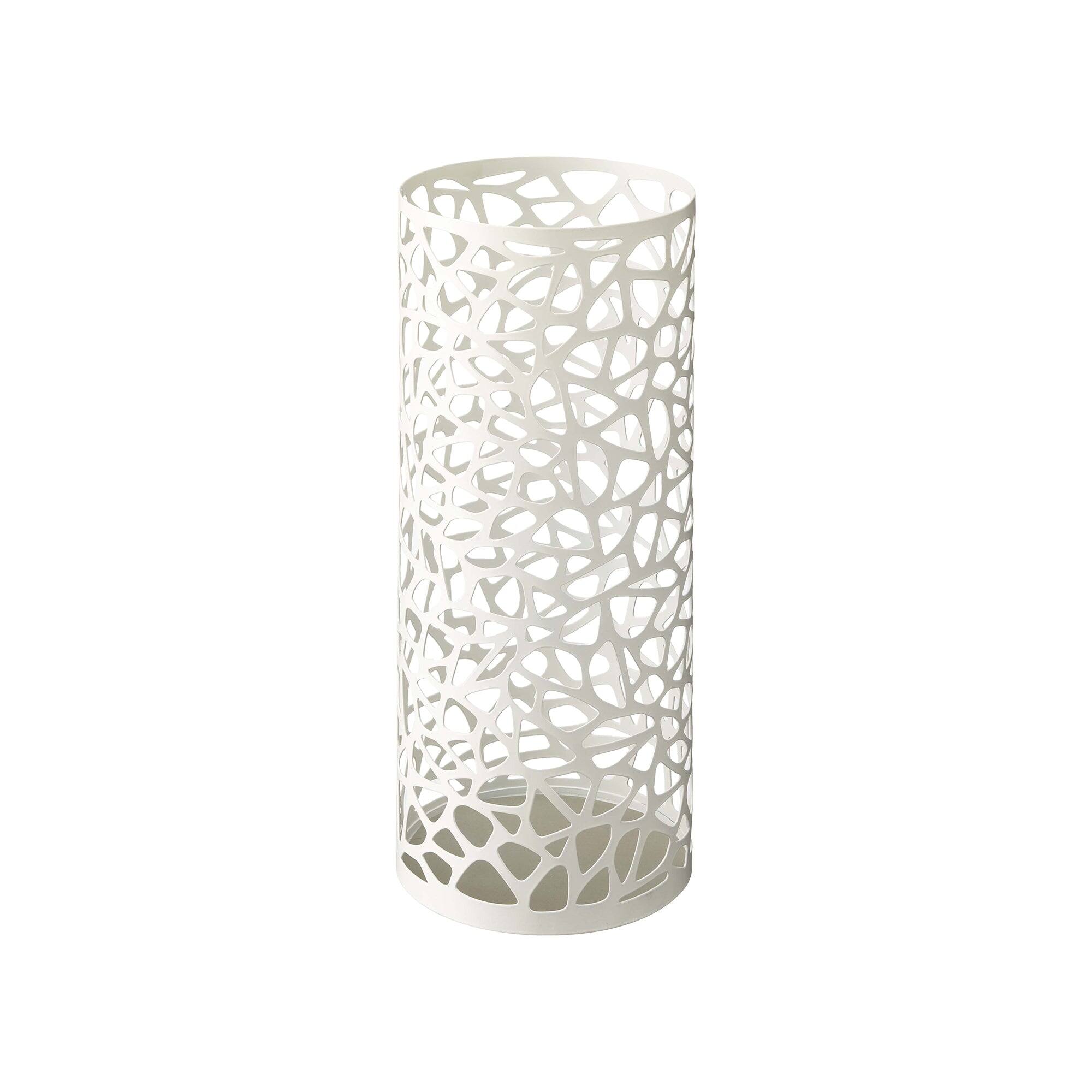Front. Yamazaki Home - Umbrella Stand - Round - Steel - White.