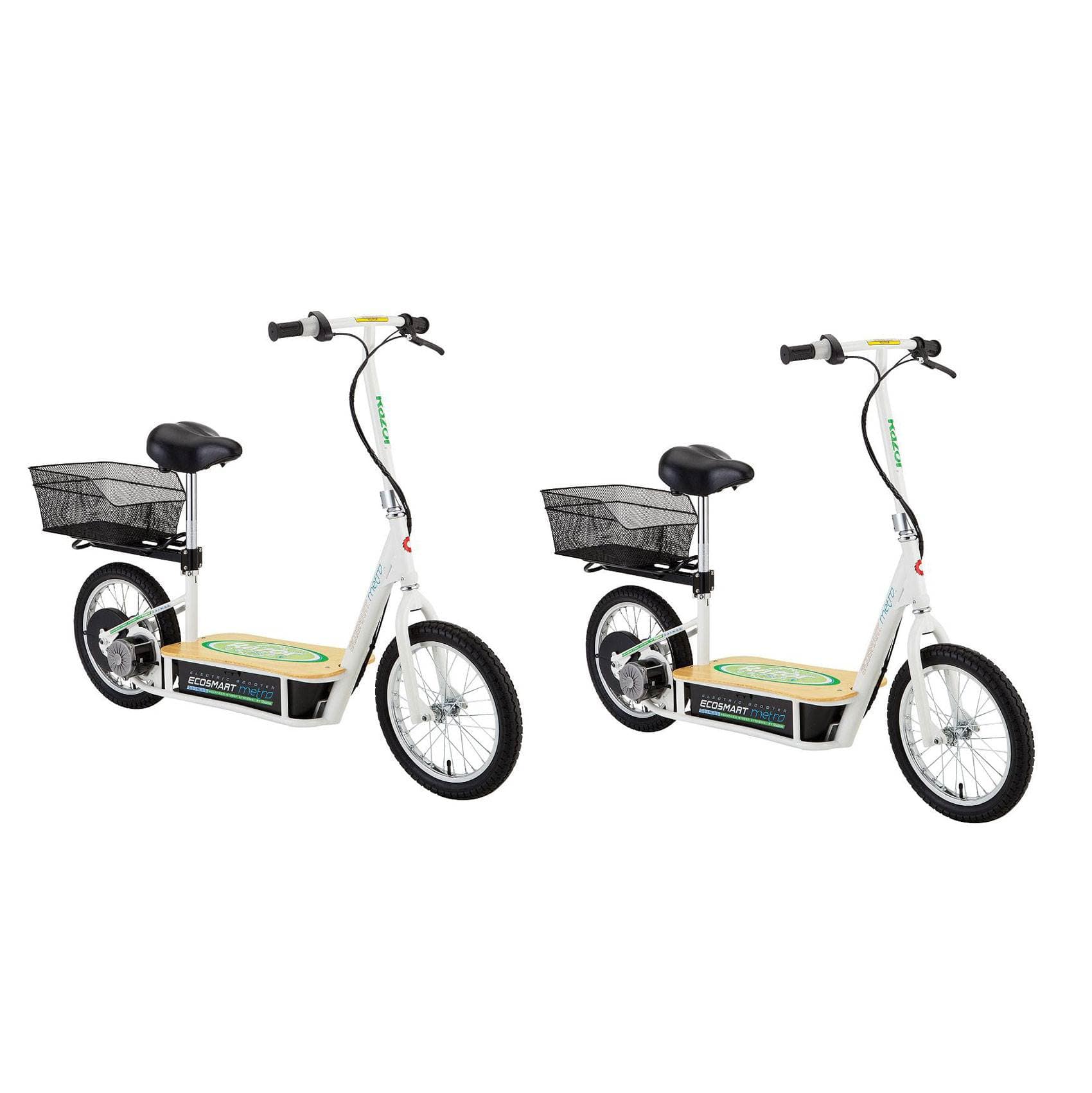 Razor - EcoSmart Metro Electric Economical Scooter with Seat & Rack, Green (2 Pack) - Black