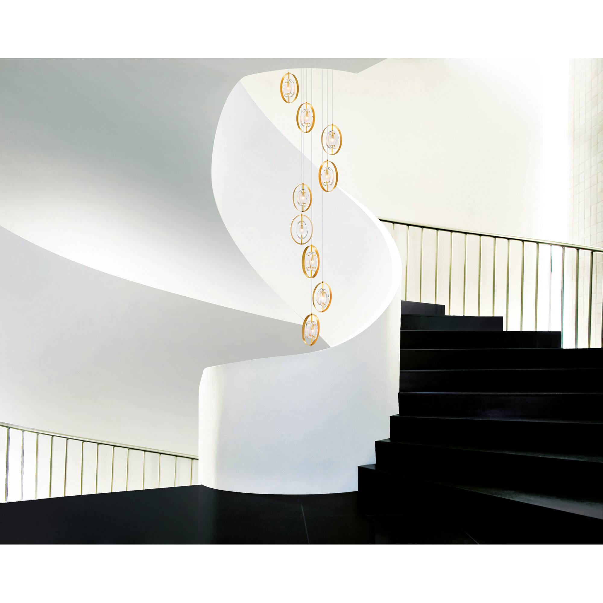 Alt View 2. CWI Lighting - Iris 9 Light Pendant With Sun Gold Finish - Sun Gold.