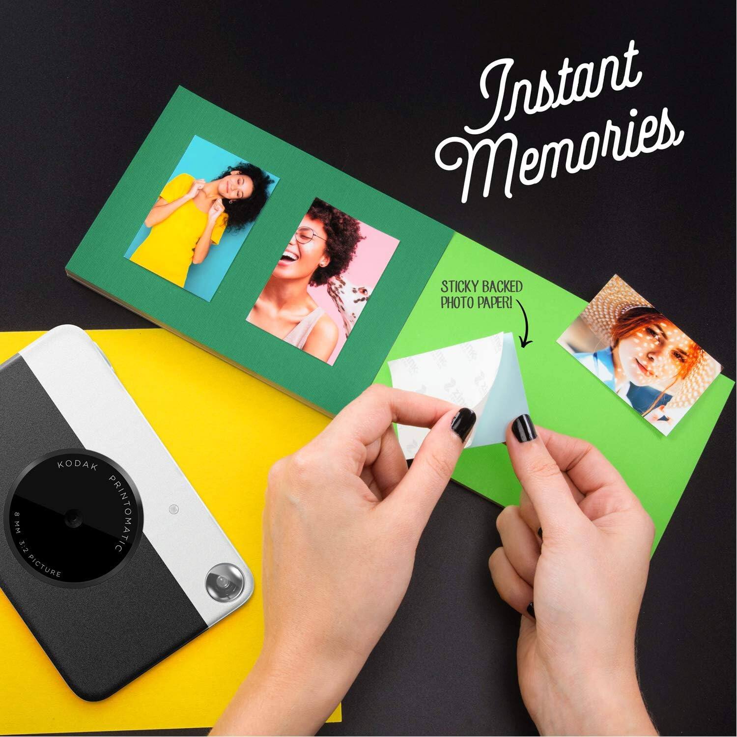 Instant Memories

STICKY BACKED PHOTO PAPER!

KODAK PRINTOMATIC

8MM 52 PICTURE