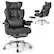 Front. Costway - Big and Tall Executive Office Chair with Footrest Lumbar Support - Grey.