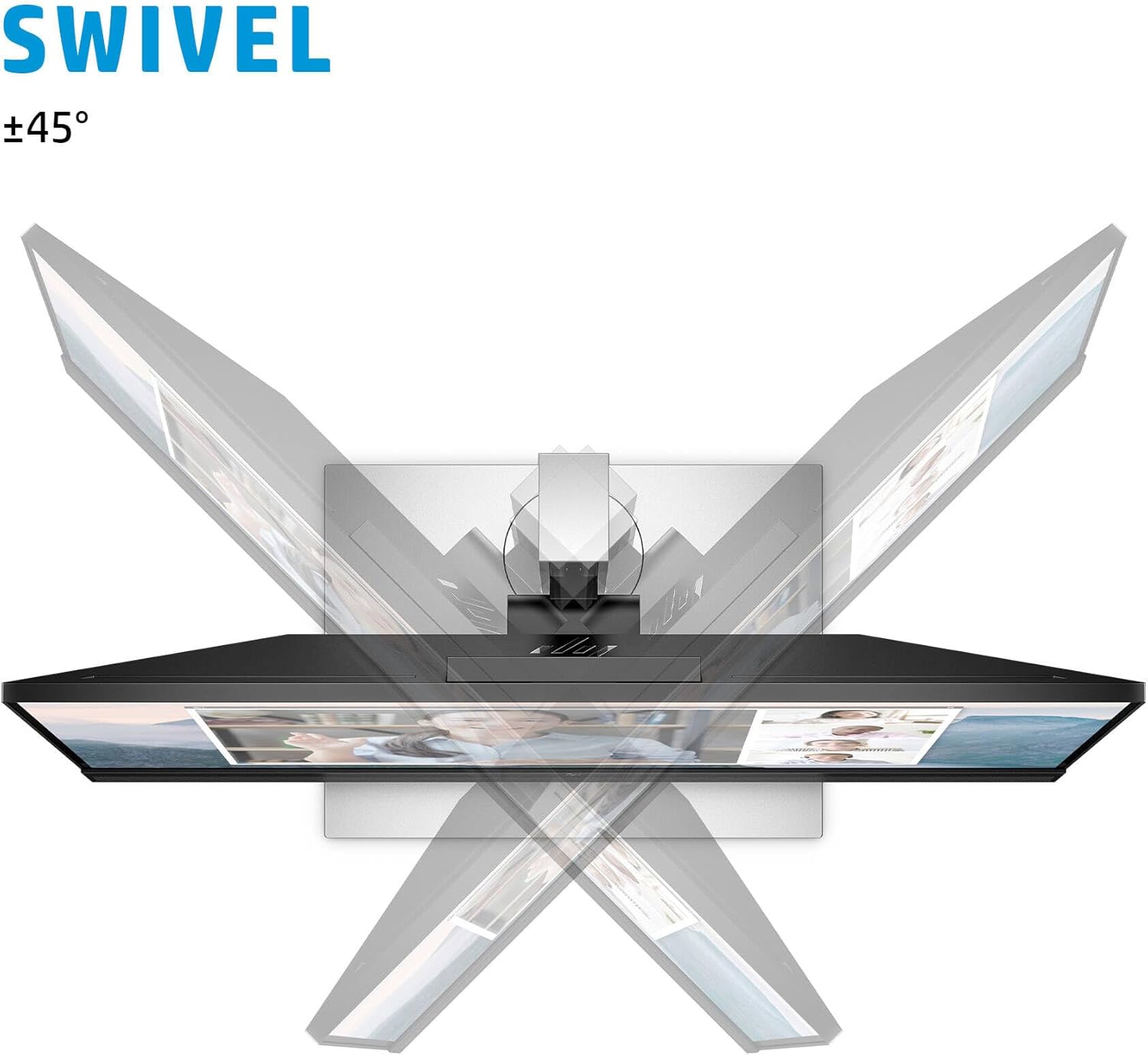 Alt View 4. HP - HP 24" FHD IPS Monitor with 5ms Response Time, Anti-Glare, Flicker Free, Displayport, HDMI & DKZ Hub, Black/Silver Color - Black/Silver.