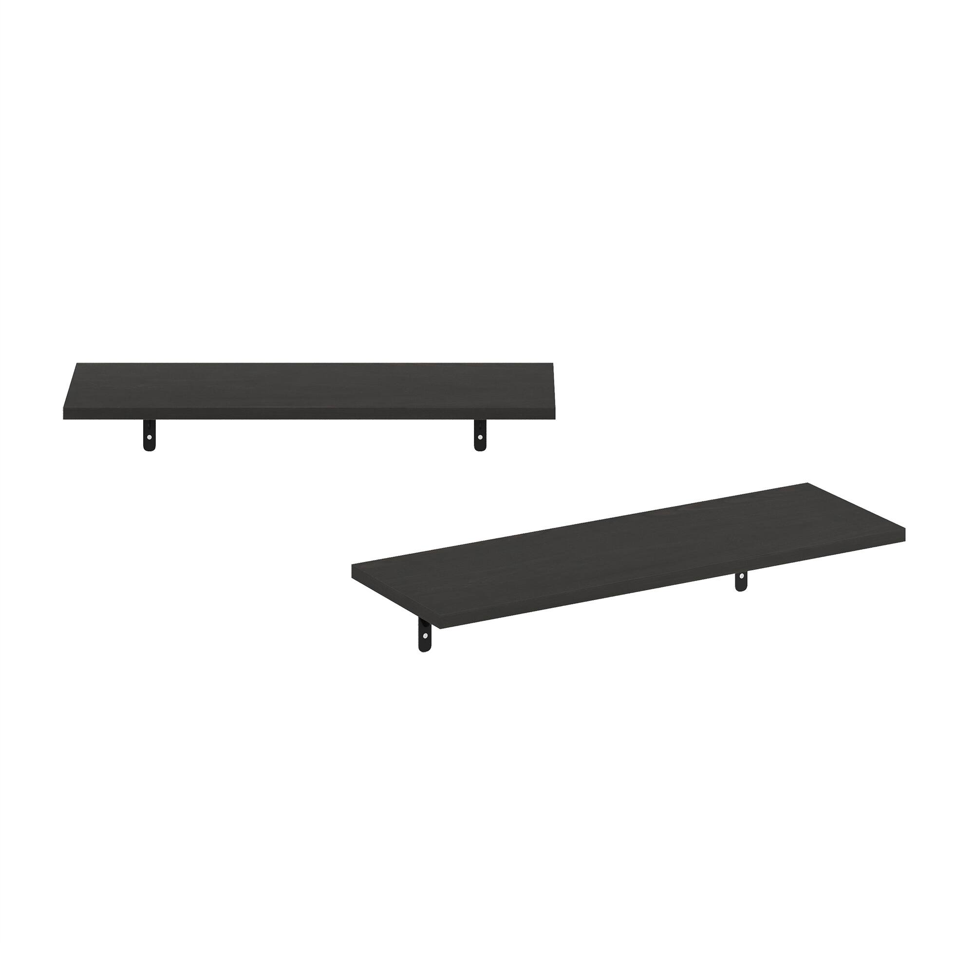 Alt View 2. Furinno - Rossi 23-Inch Wall Mounted Floating Display Shelves,  Set of 2 - Espresso.
