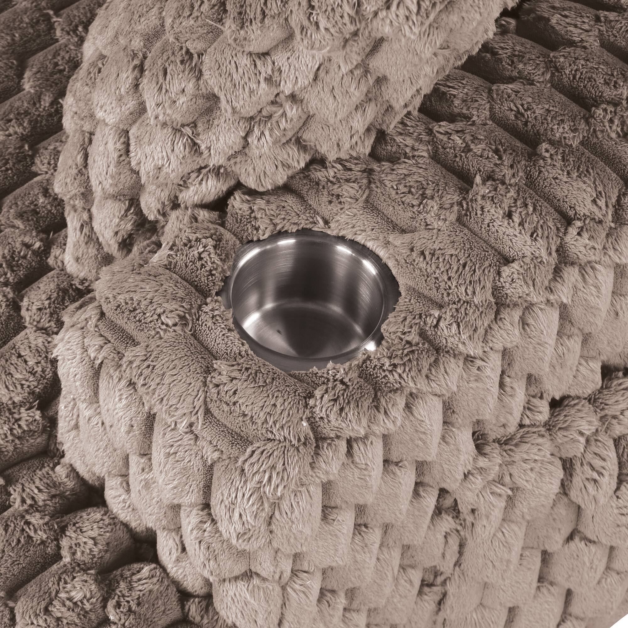 Alt View 5. Vaczon - 58-Inch Oversized Chaise Lounge Sofa Bed with Cup Holders and Storage Pocket for Living Room - Taupe Beige.