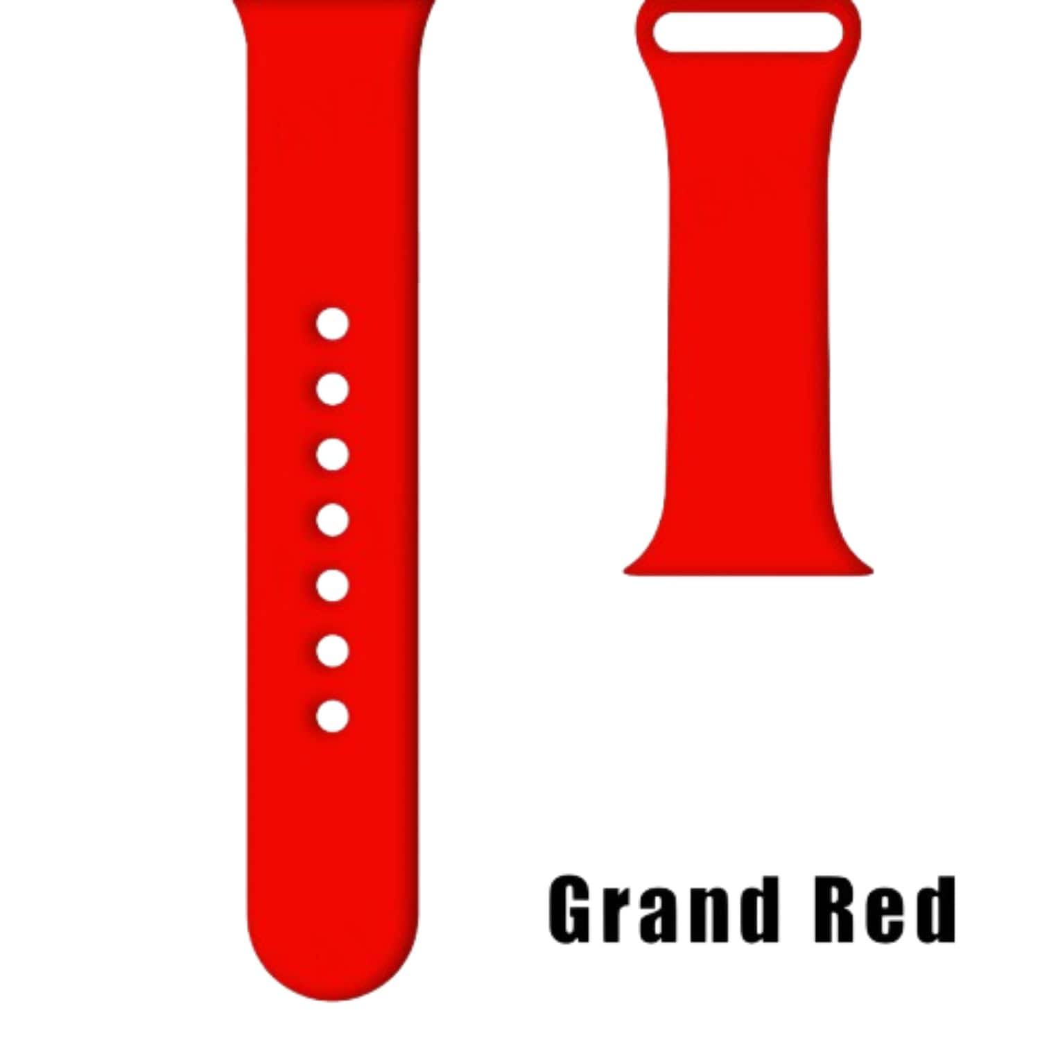 Home Collection - 42mm/44mm M/L Silicone Sport Band Strap for Apple Watch Series – Soft Replacement Wristband - Grand Red
