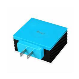 Reiko - 4 Amp Four Ports Portable Travel Station Charger In - Blue