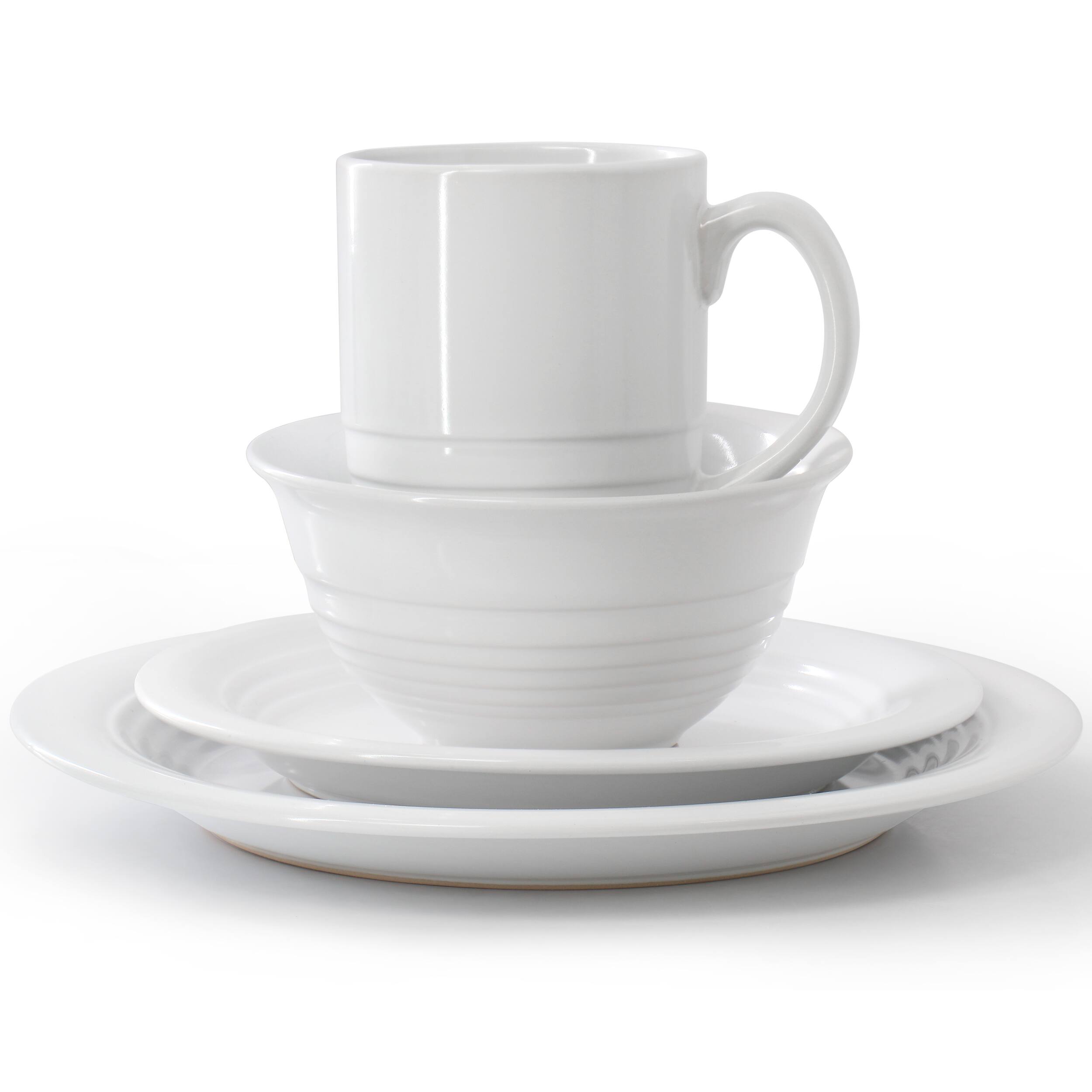 Alt View 1. Martha Stewart - Martha Stewart Everyday 16 Piece Round Stoneware Dinnerware Set in White - White.