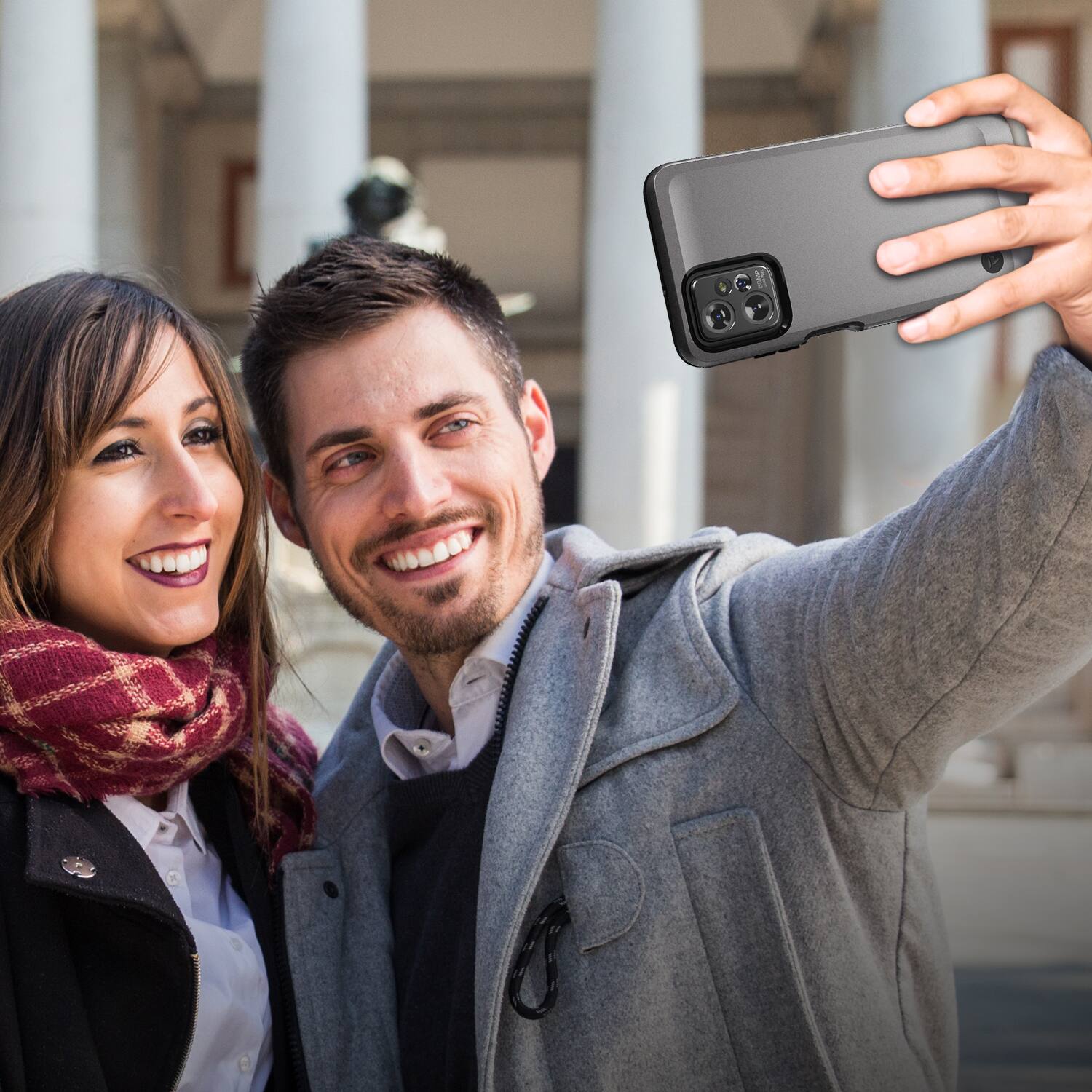 Angle. Vena - OutCross for Motorola Moto G Power 5G (2023) Case with Military Grade Dual Layer Drop Protection - Gray - Multicolored.