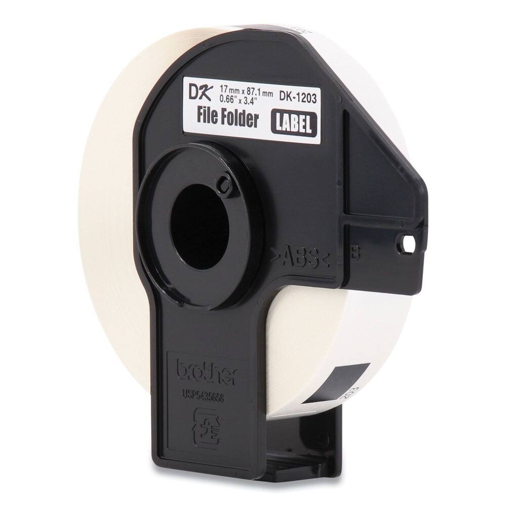 DK 17 mm x 87.1 mm  
DK-1203  
0.66" x 3.4"  
File Folder LABEL  
ABS  
brother  
USP5435658