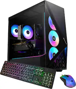 iBUYPOWER - Slate Gaming Desktop PC Intel Core i7 14700F 2024 NVIDIA GeForce RTX 5060 8GB 16GB DDR4 1TB NVMe SSD Storage - Black