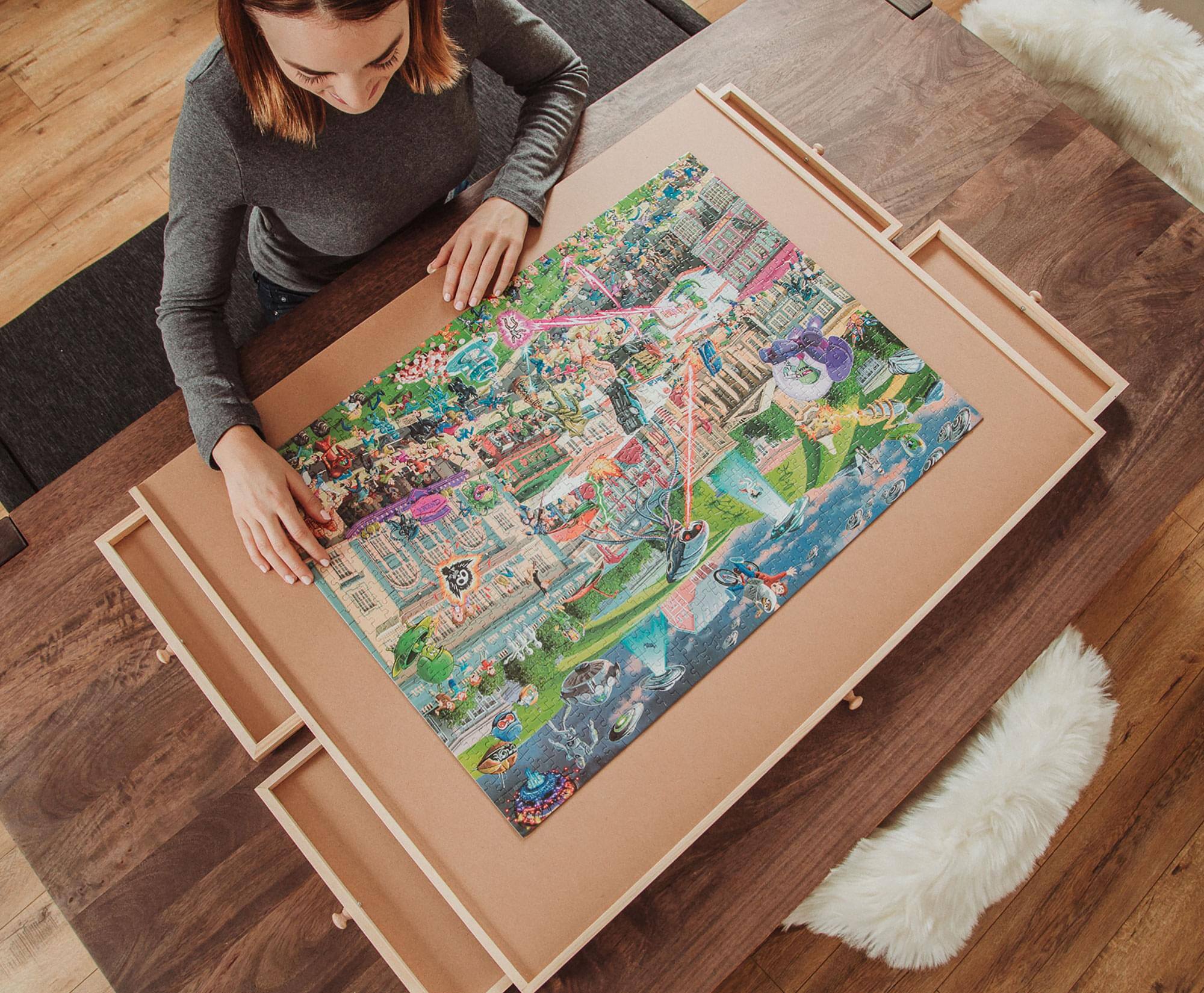 Alt View 4. Toynk - Alien Attack Sci-Fi Classics 1000-Piece Jigsaw Puzzle - Multi-Color.