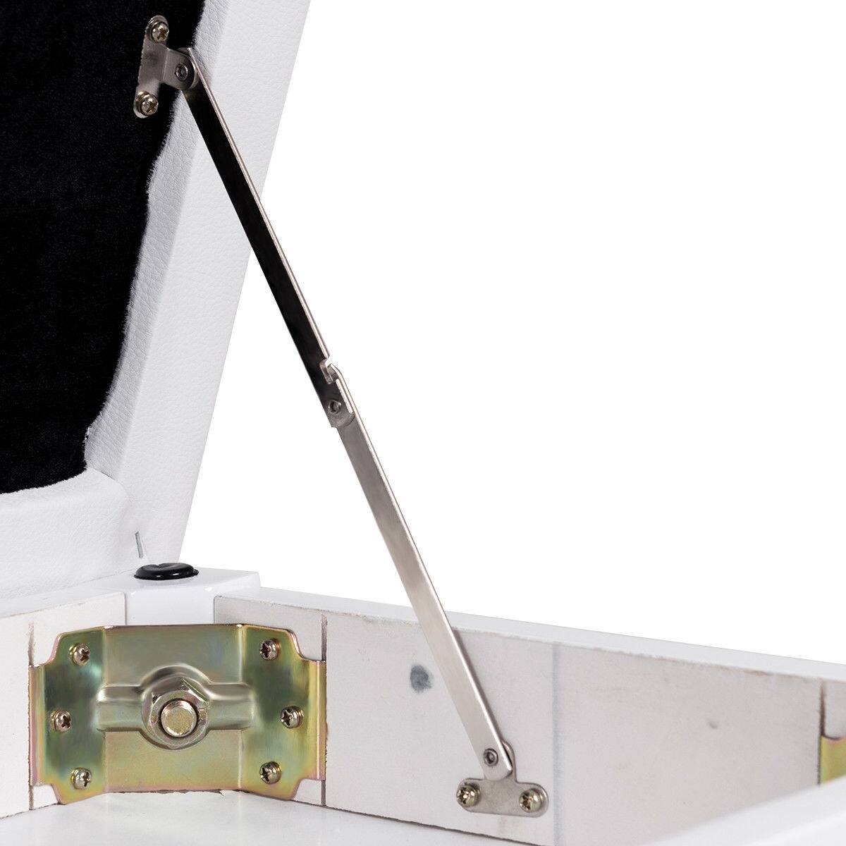 Alt View 7. Costway - Costway Solid Wood PU Leather Piano Bench Padded Double Duet Keyboard Seat Storage - White.