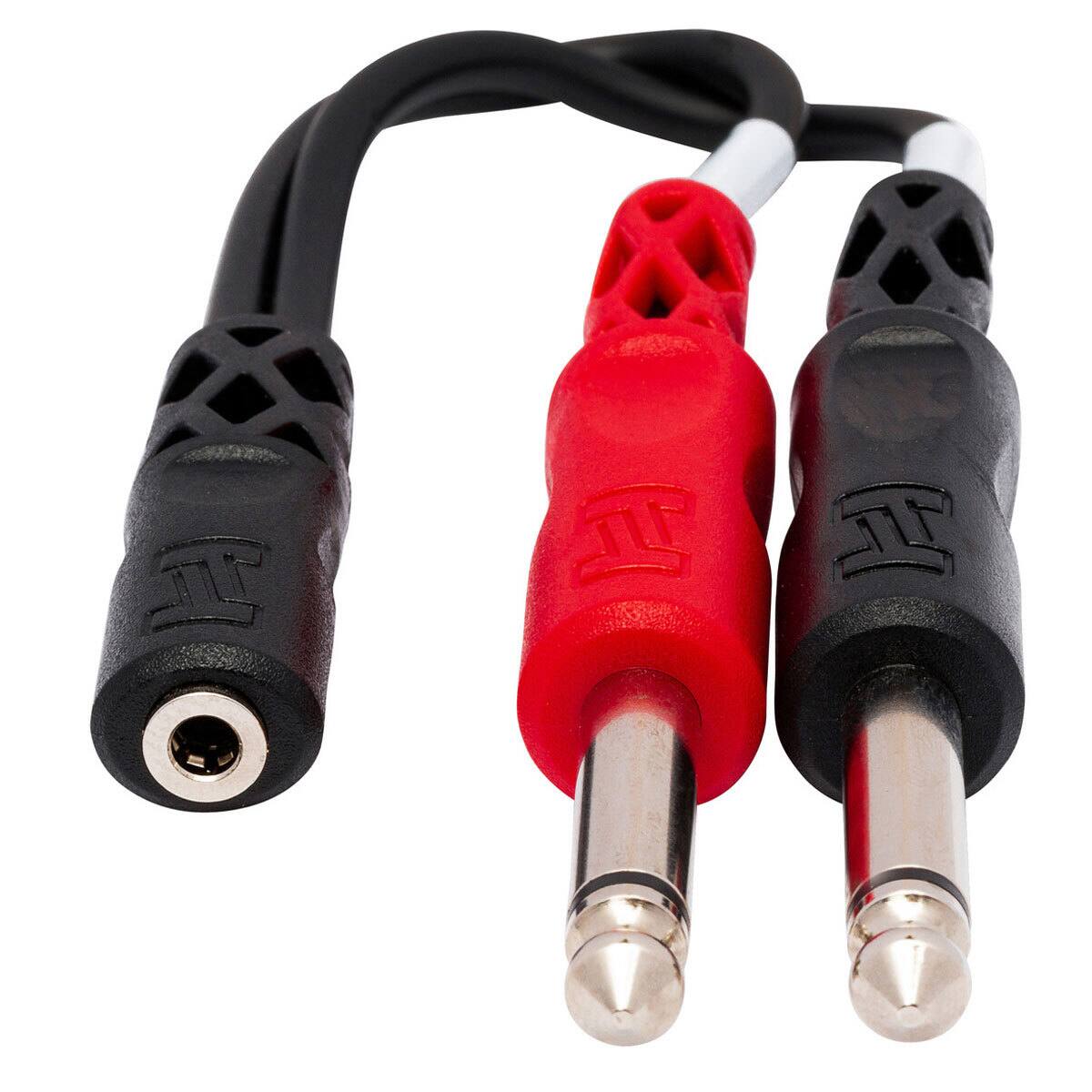 Alt View 1. Hosa Technology - Hosa Technology 6" Stereo 3.5mm Female to Two 1/4" Male Y-Cable.