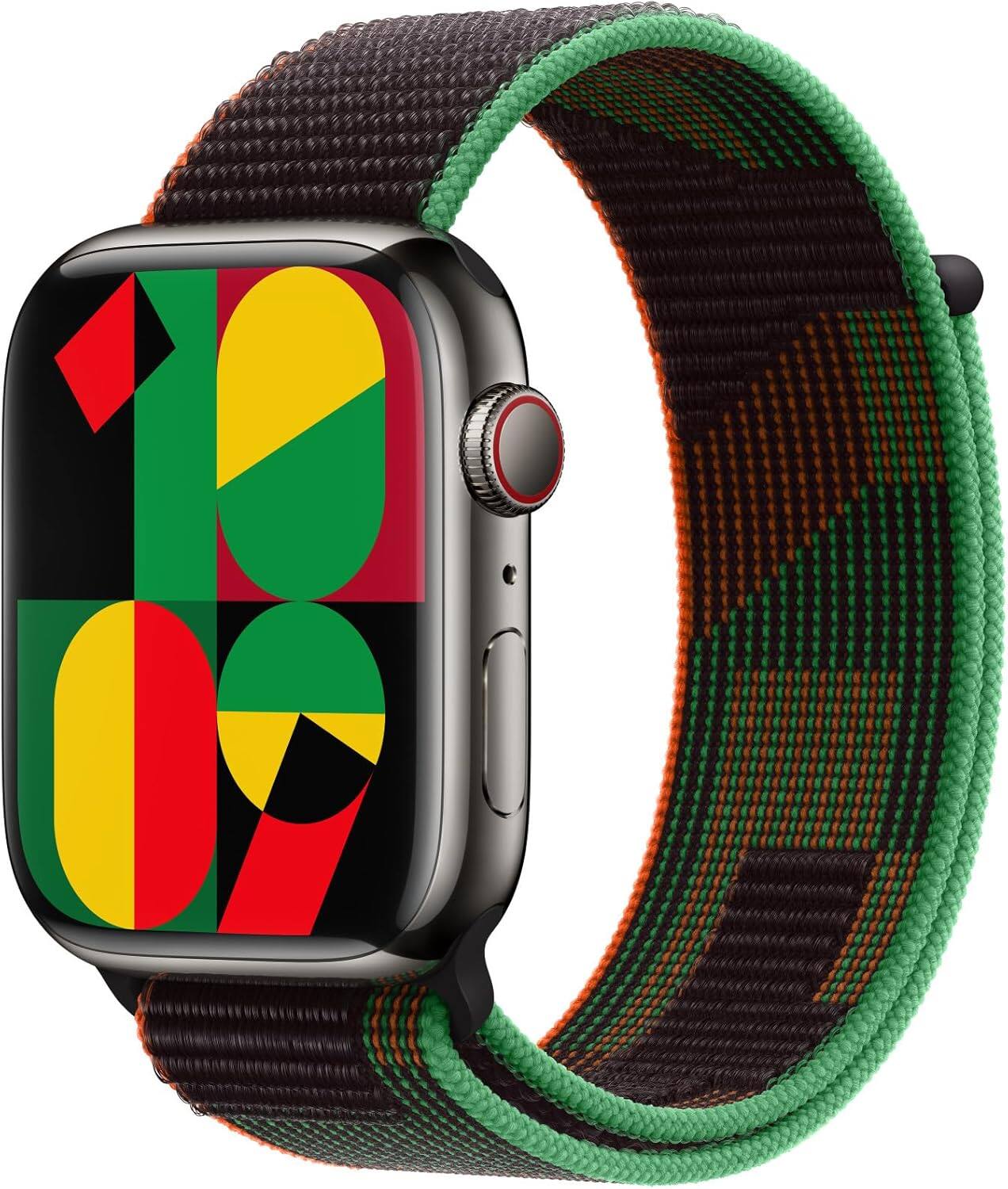 Alt View 1. Apple - Apple Watch Band - Sport Loop (45mm) - Black Unity - Regular - Black.