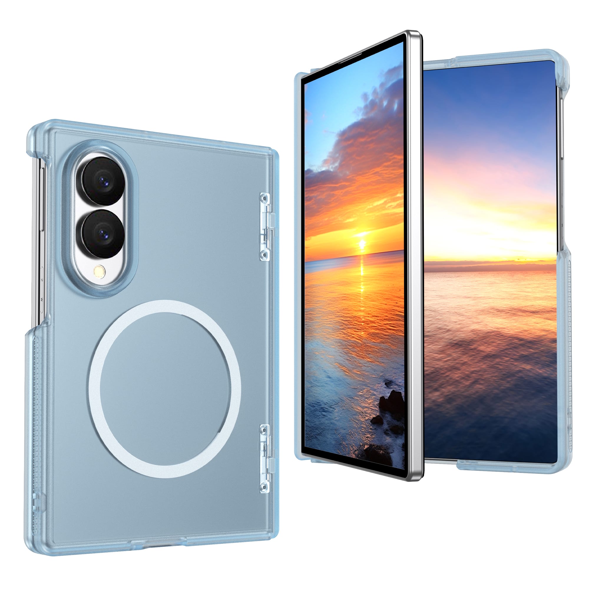 Dteck - Magnetic Matte Case for Samsung Galaxy Z Fold8 with Hinge Protection,Slim Hard PC Back Cover,No Front Frame Shell - Matteblue price history on PriceWatchPro