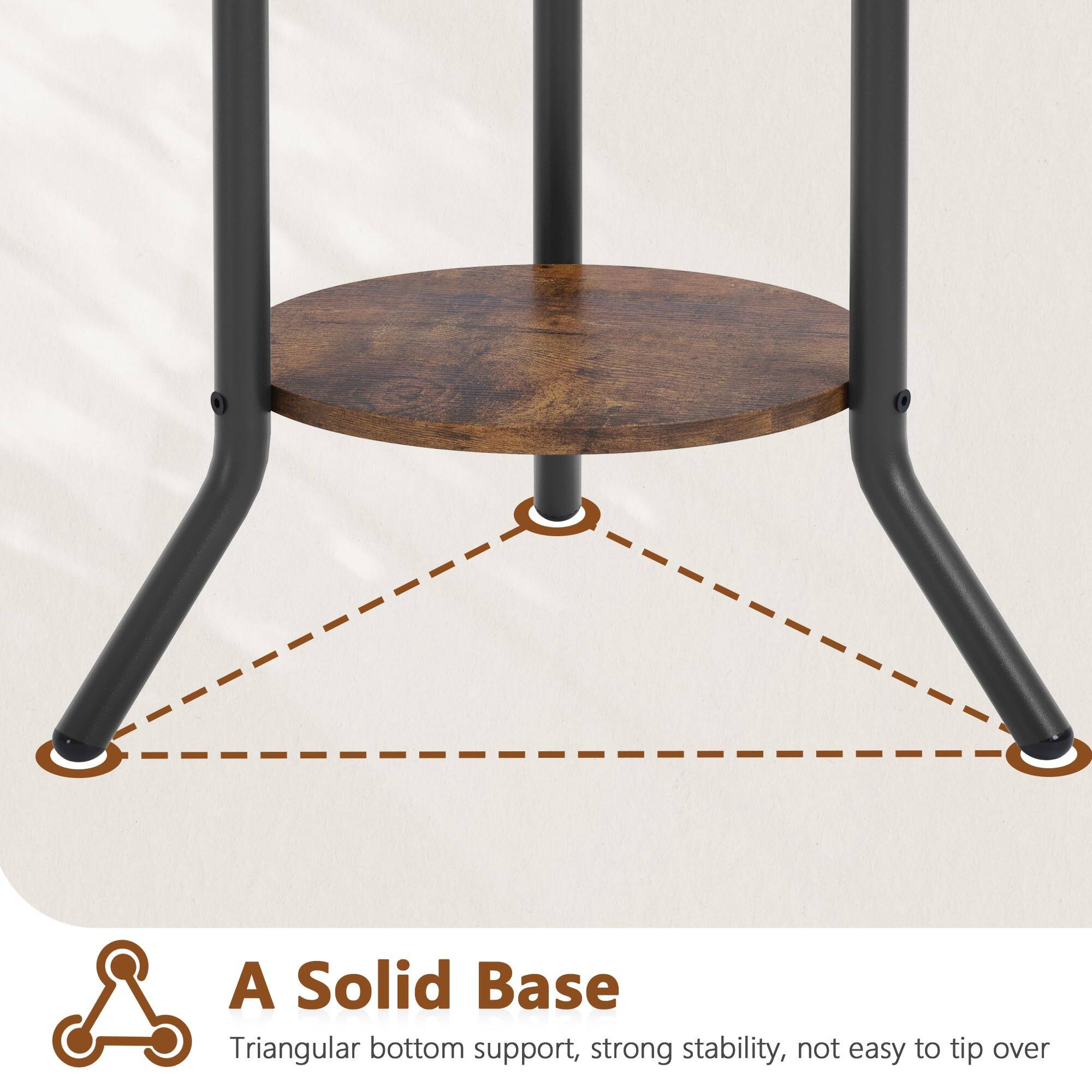 A Solid Base  
Triangular bottom support, strong stability, not easy to tip over