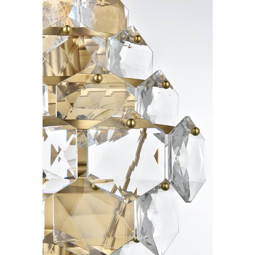 Back. Elegant Lighting - Adaline 18 Inch Wall Sconce In Satin Gold - Satin Gold And Clear.