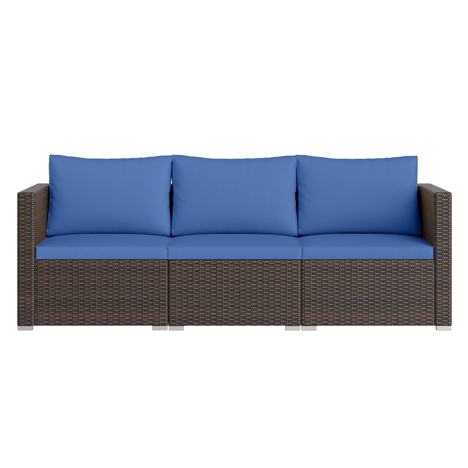 Alt View 5. Gymax - Gymax 3PCS Patio Sectional Sofa Set w/Right Arm Sofa & Left Arm Sofa Soft Cushions Navy - Navy.