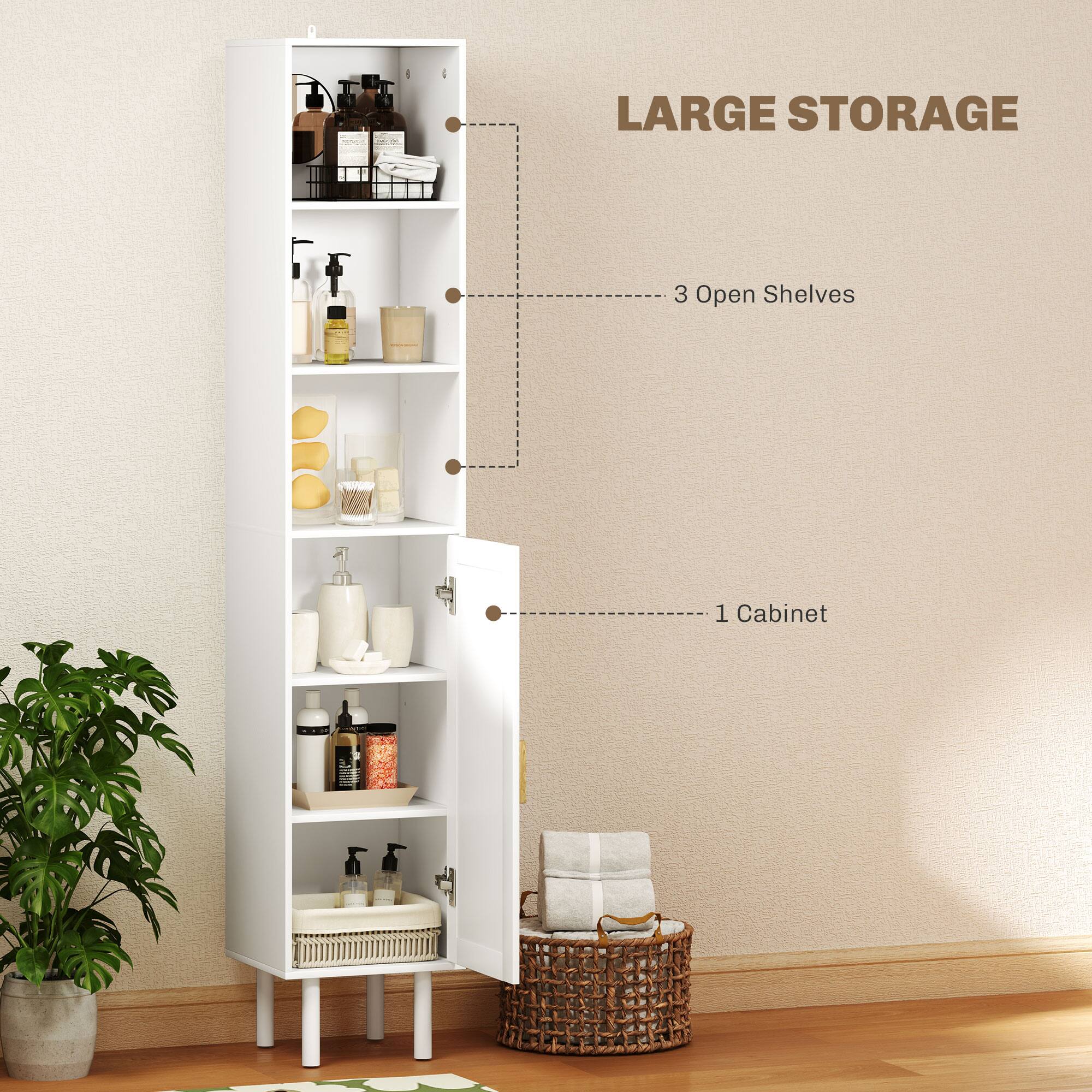 LARGE STORAGE
3 Open Shelves
1 Cabinet