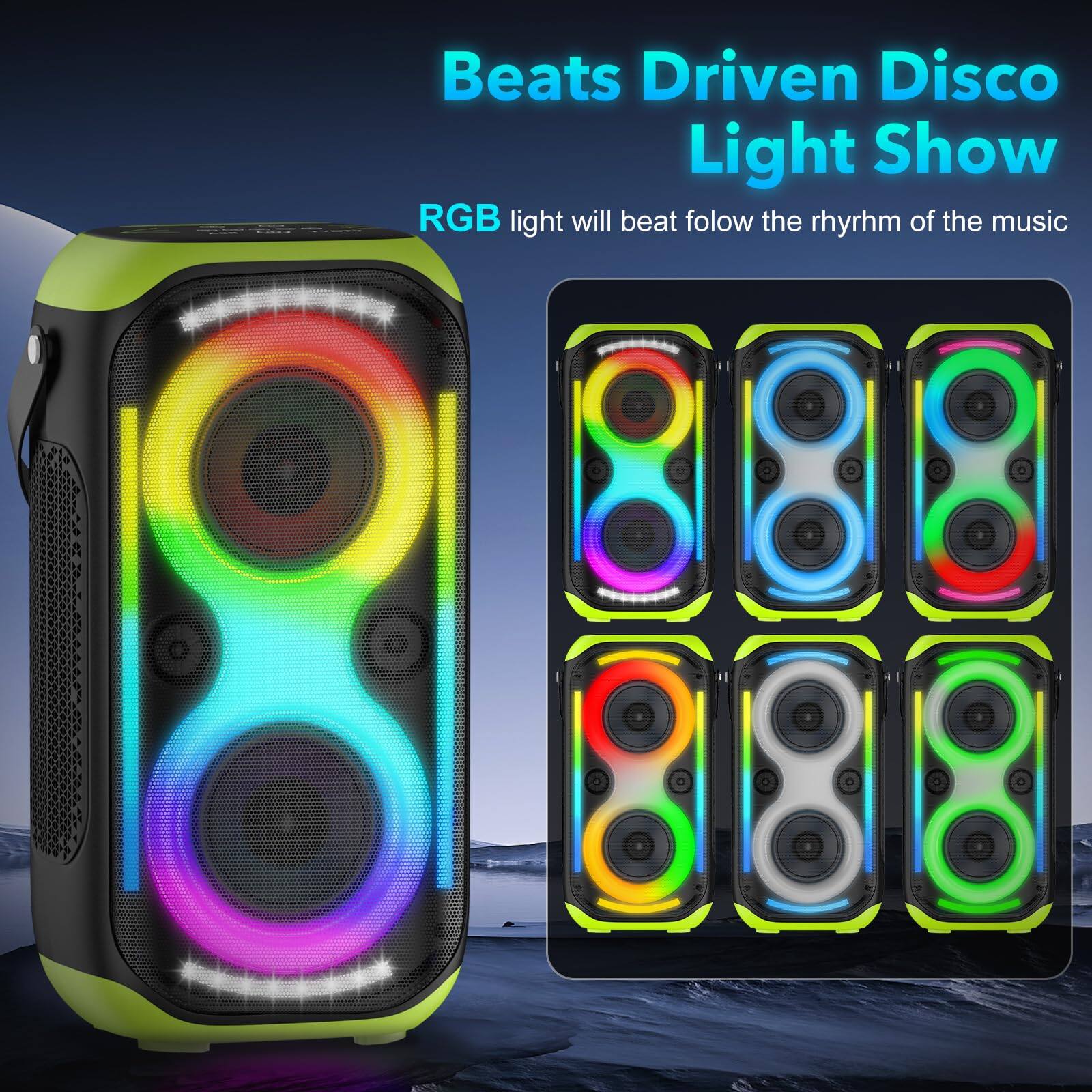 Beats Driven Disco Light Show

RGB light will beat follow the rhythm of the music