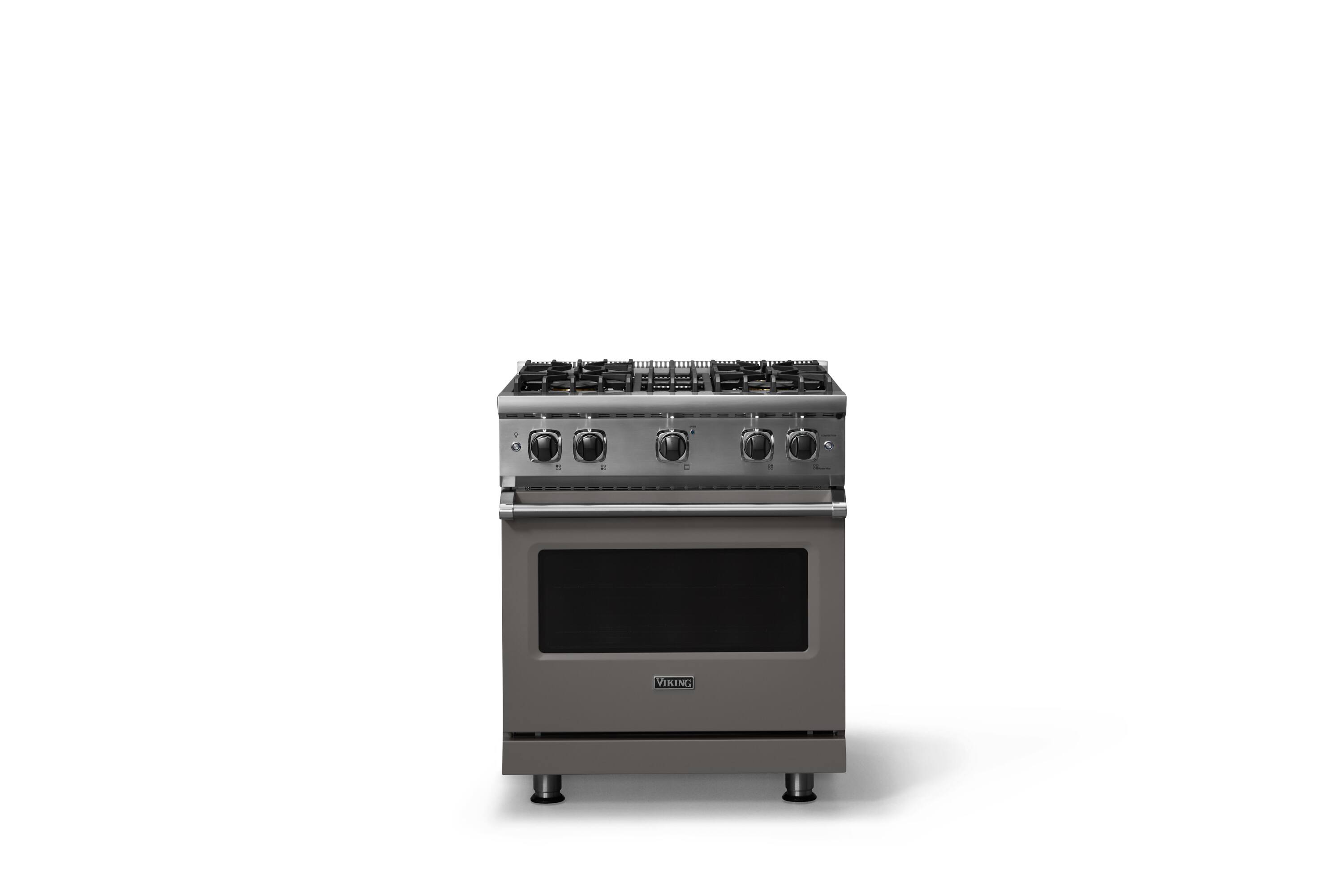 Alt View 3. Viking - Professional 5 Series 4.0 Cu. Ft. Freestanding Gas Convection Range - Damascus Gray.