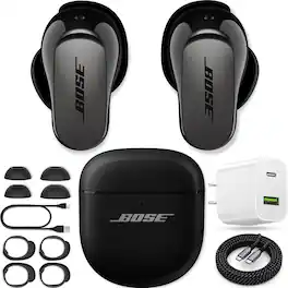 Bundle - Bose - QuietComfort Ultra Earbuds 2nd Gen Wireless Headphones Power - Black