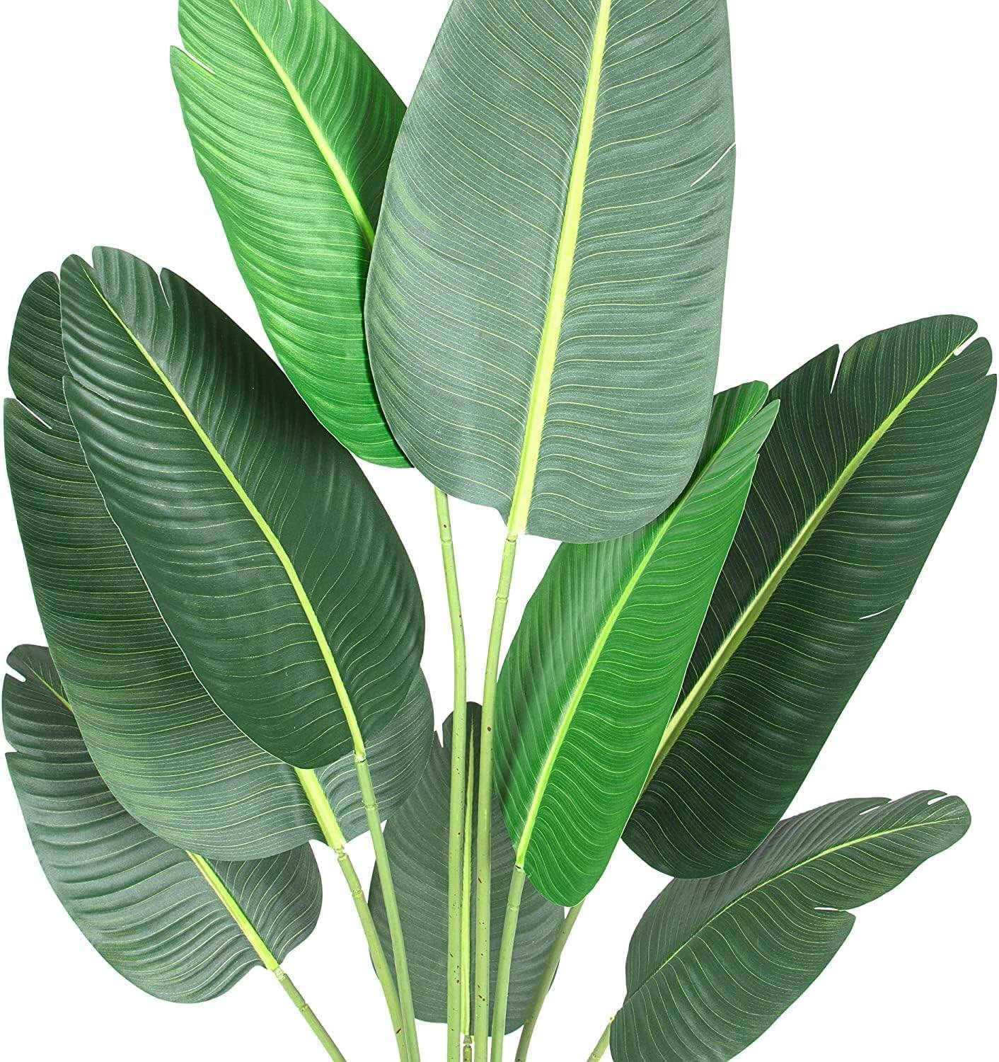 Alt View 2. Homhougo - Bird of Paradise Artificial Plant, 5 Feet Faux Bird Paradise Plant Green Tropical Artificial Plants - Green.