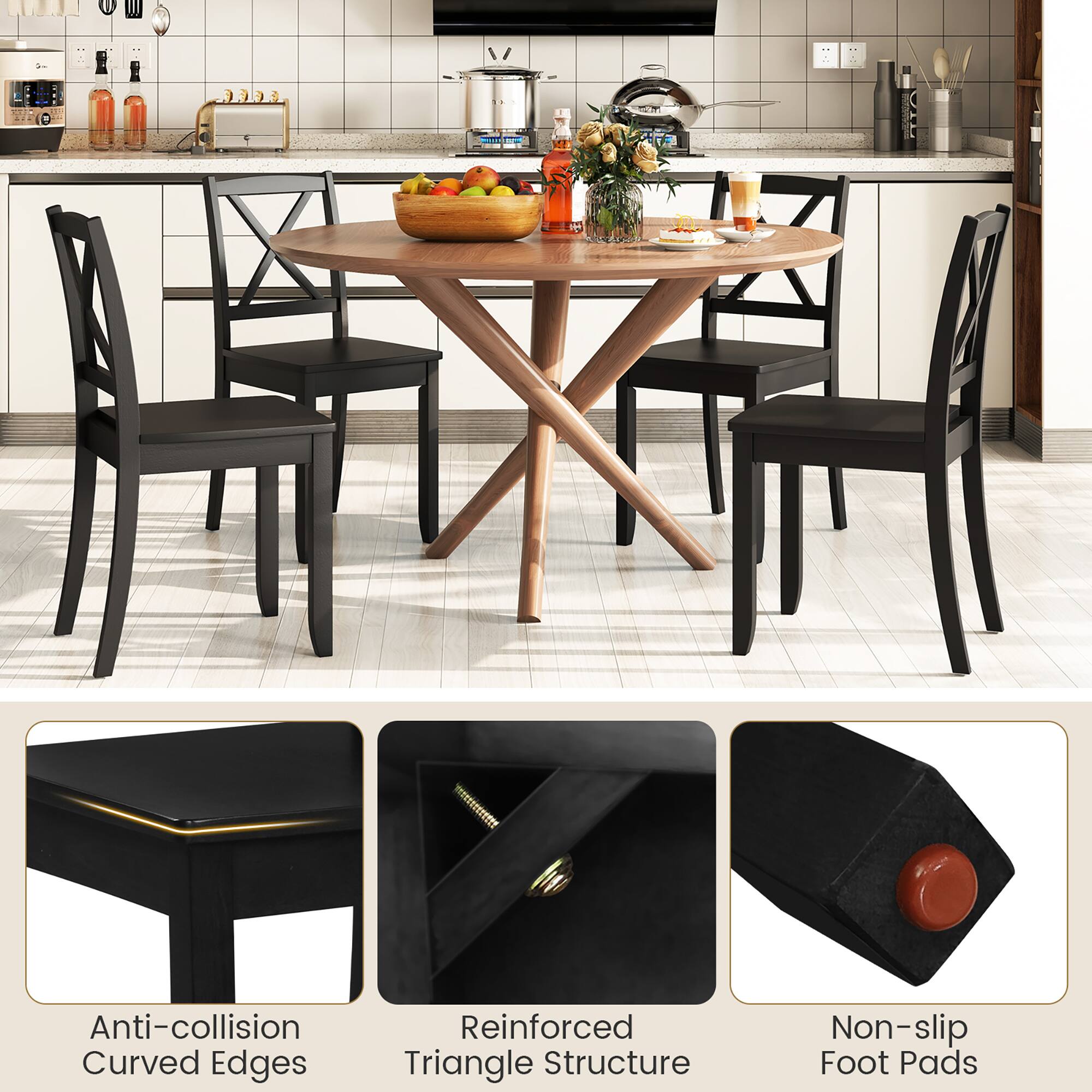 - Anti-collision Curved Edges
- Reinforced Triangle Structure
- Non-slip Foot Pads