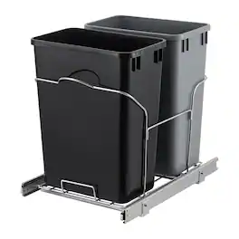 Acekool - Double Bin Pullout Trash Can with Damping, Under Cabinet Door-Equipped Model