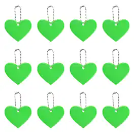 Unique Bargains - Safety Reflector, Reflective Tags Pendant Heart Shaped Safety Keychain with Chain - Fits Keychain/Purses/Cycling/Running - Light Blue