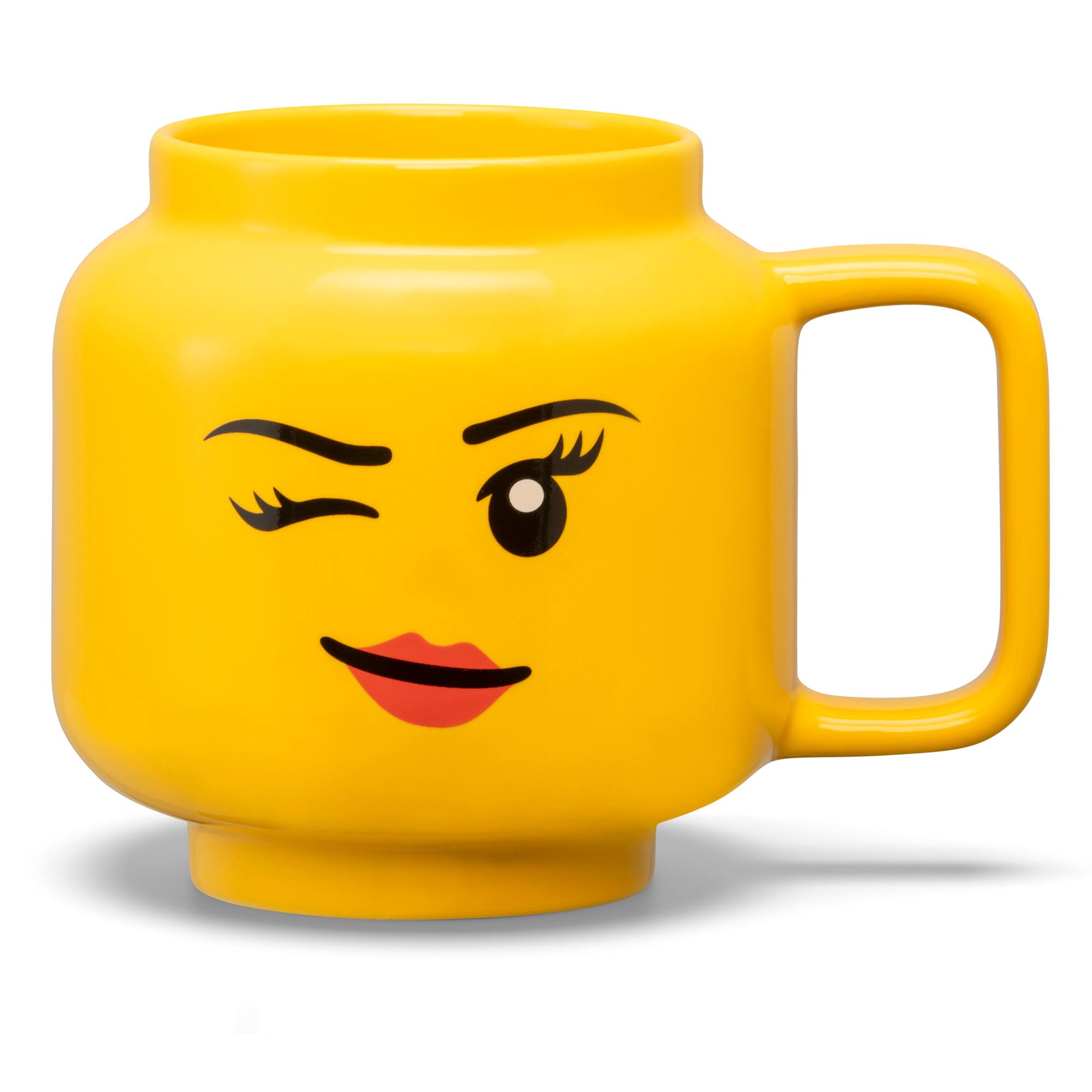 Room Copenhagen - LEGO: Classic Minifigures Winking Girl Ceramic Mug, 17.9oz - Yellow
