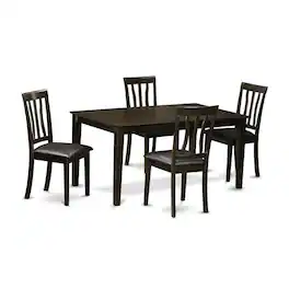 East West Furniture - 5 Pc Dining room set-Dining Table and 4 Dining room Chair - Cappuccino