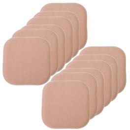 Sweet Home Collection - Honeycomb Memory Foam No Slip Back 16" x 16" Chair Pad Cushion, 12-Pack - Blush