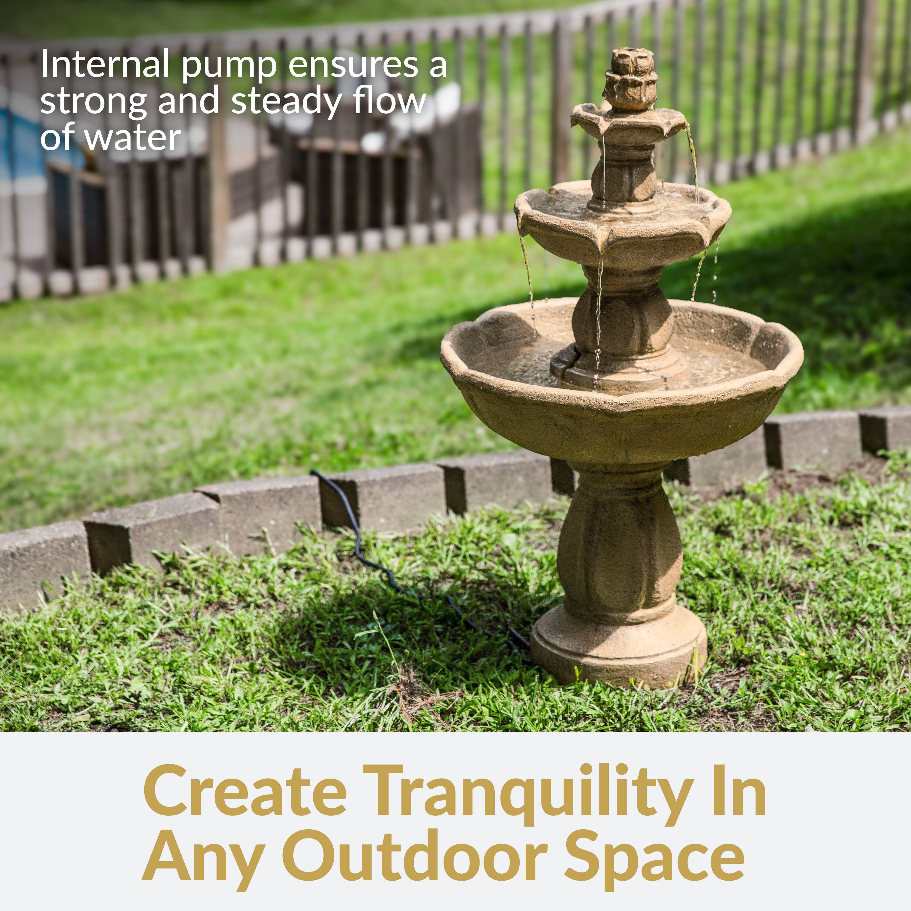 Internal pump ensures a strong and steady flow of water

Create Tranquility In Any Outdoor Space