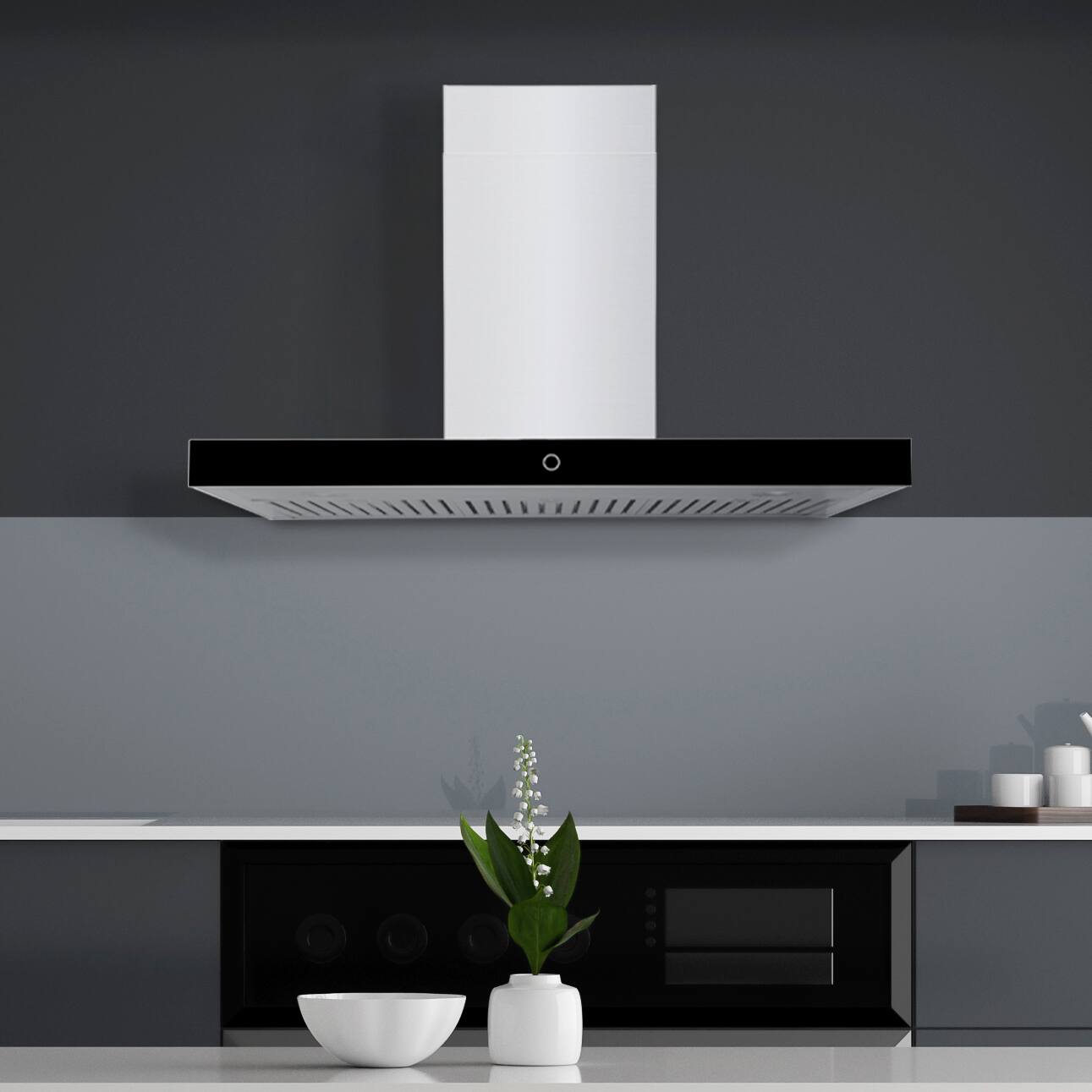 Alt View 2. Hauslane - Hauslane WM-739  30-in Stainless Steel Wall Mount Range Hood  - Silver.