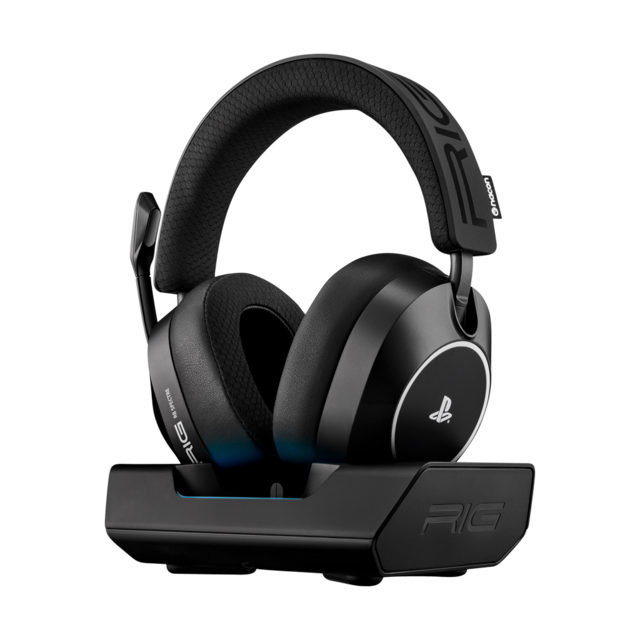 RIG - R8 PRO HS Dual Wireless Over-Ear Gaming Headset w/Graphene Drivers & Base Station for PS5, PS4, PC, Switch - Black