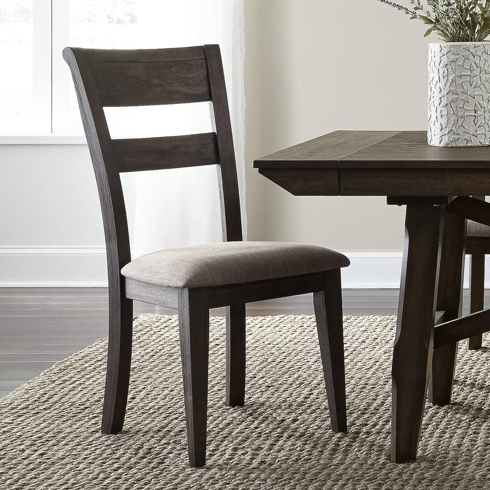 Alt View 6. Liberty Furniture Industries - Double Bridge Splat Back Side Chair (RTA)-Set of 2 in Dark Chestnut - Brown.